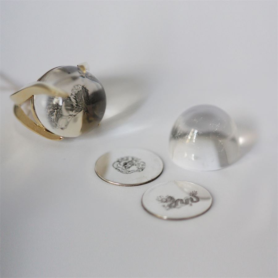 Anello 'Solis' in bronzo con cristallo di rocca SOLIS | AN CABBRO